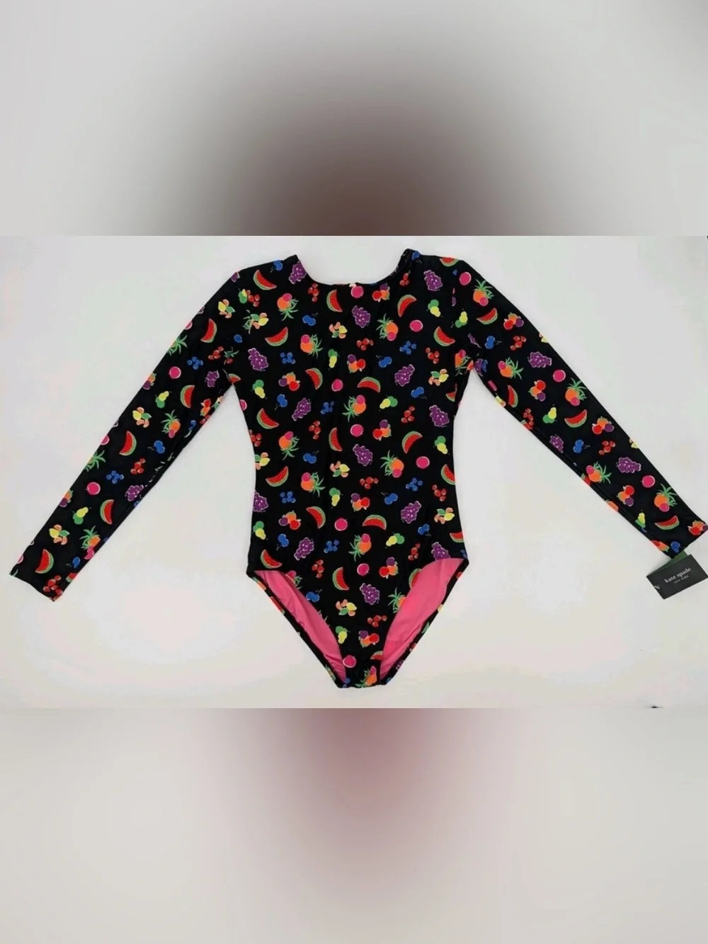Kate Spade Summer Fruit Long Sleeve One Piece Swimsuit Rash Guard Size M Medium